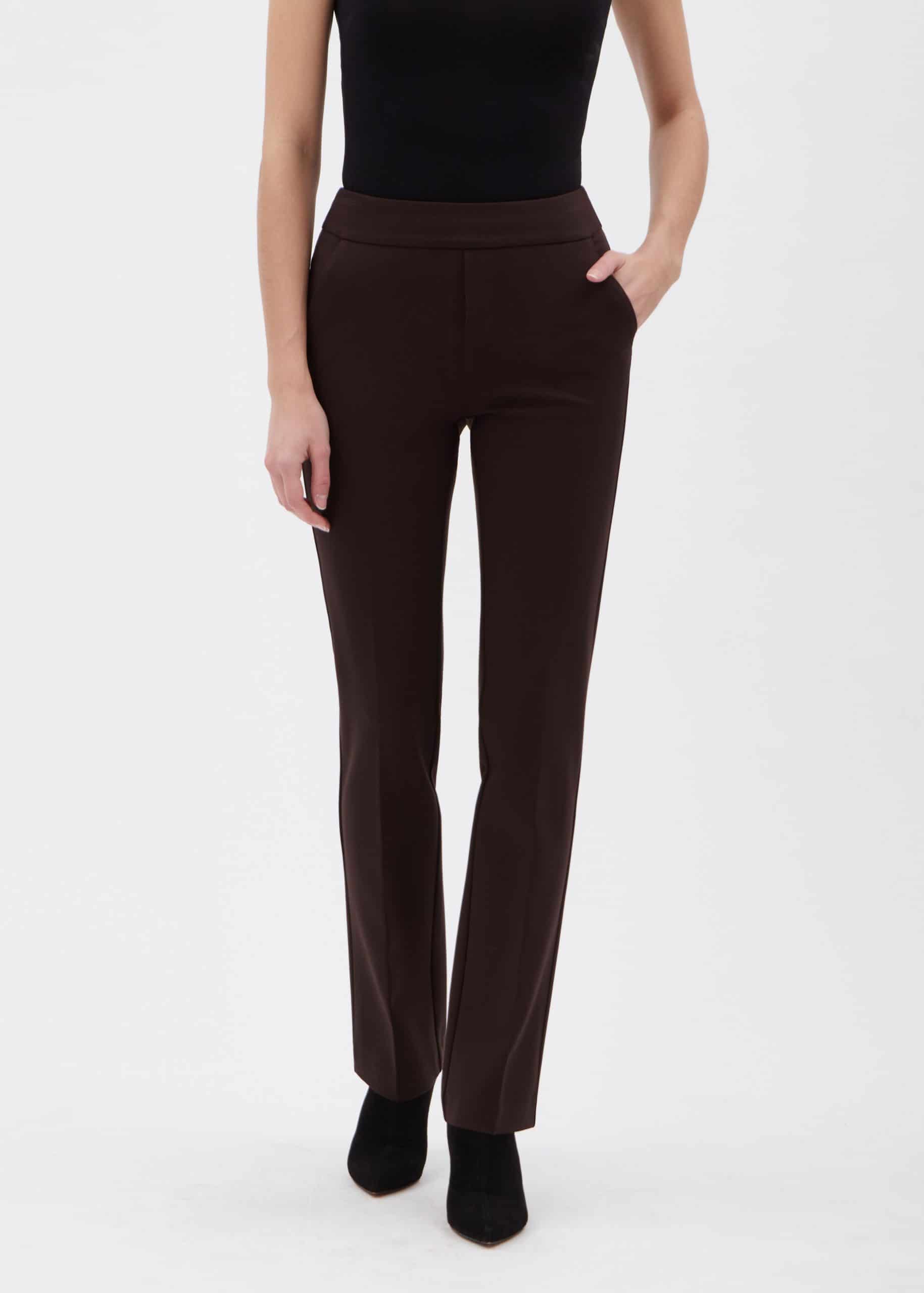 Bellina, Pants & Jumpsuits, New Bellina Brown Straight Leg Ponte Pants  Size Medium Petite Bin U