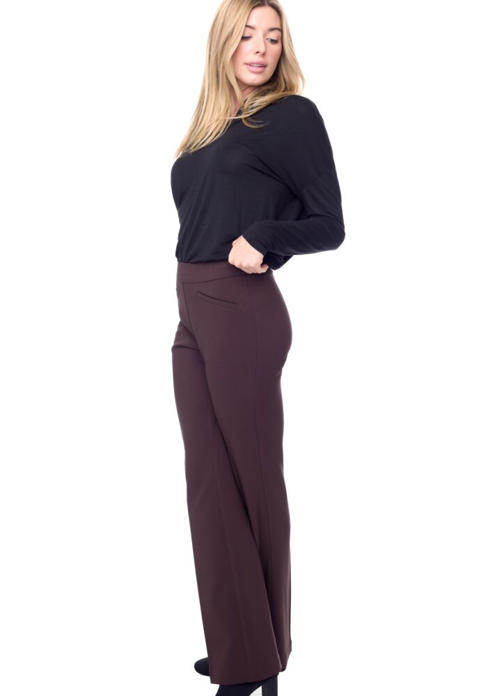 Yest Princes Ponte Pants - Chocolate Brown - Butte's Fashion