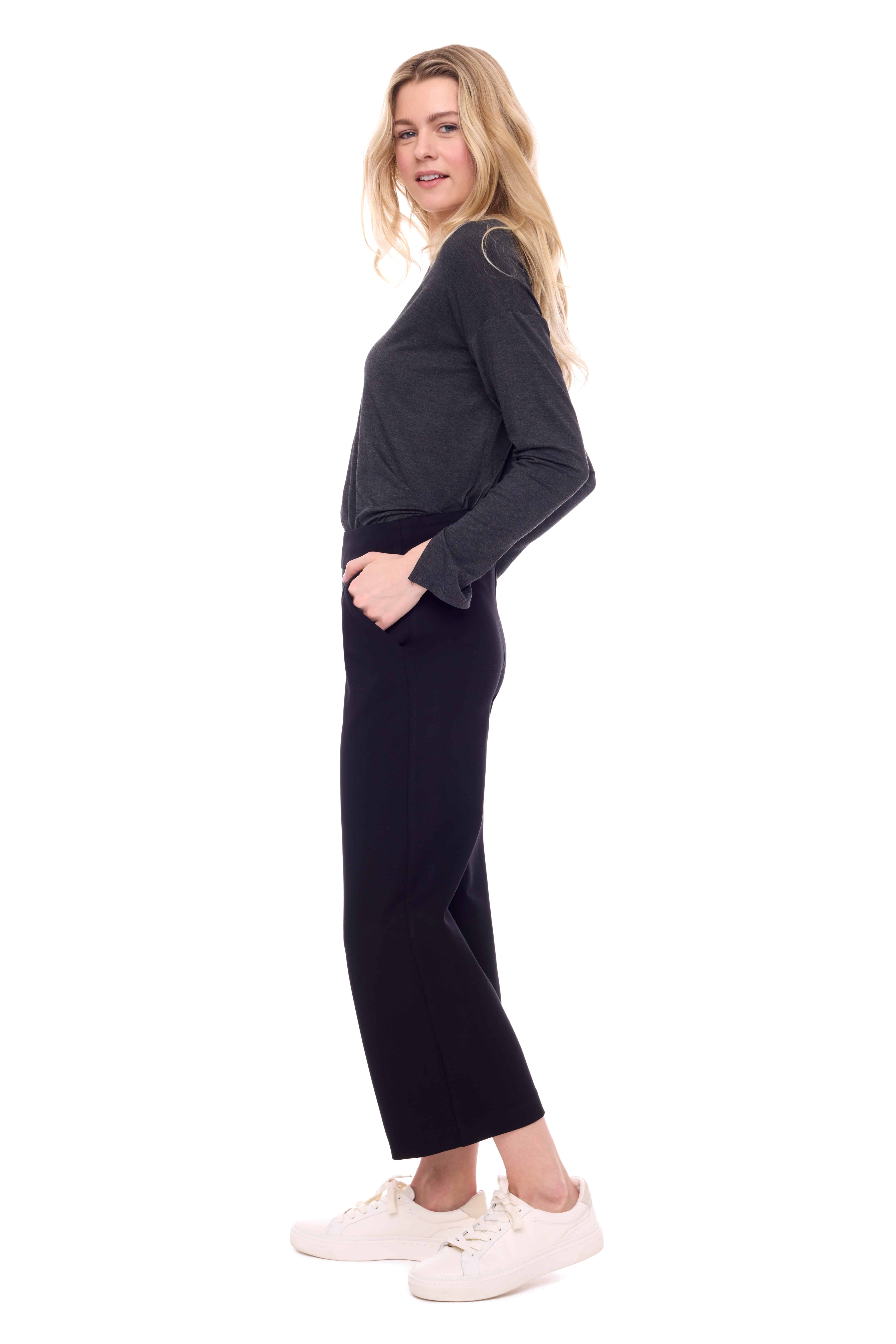 Buy Solid Ponte Pants with Buttons