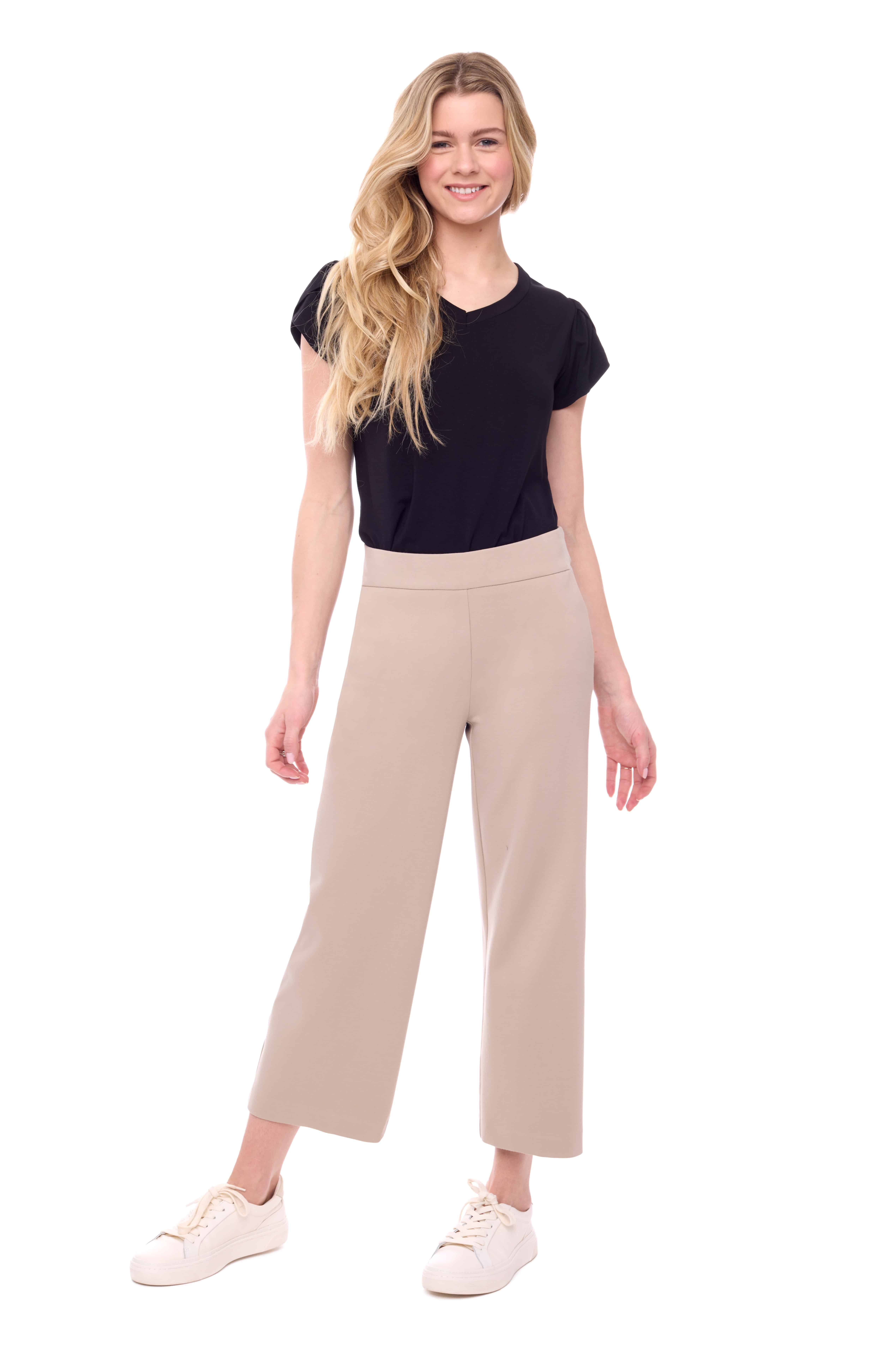 Buy Solid Ponte Pants with Buttons