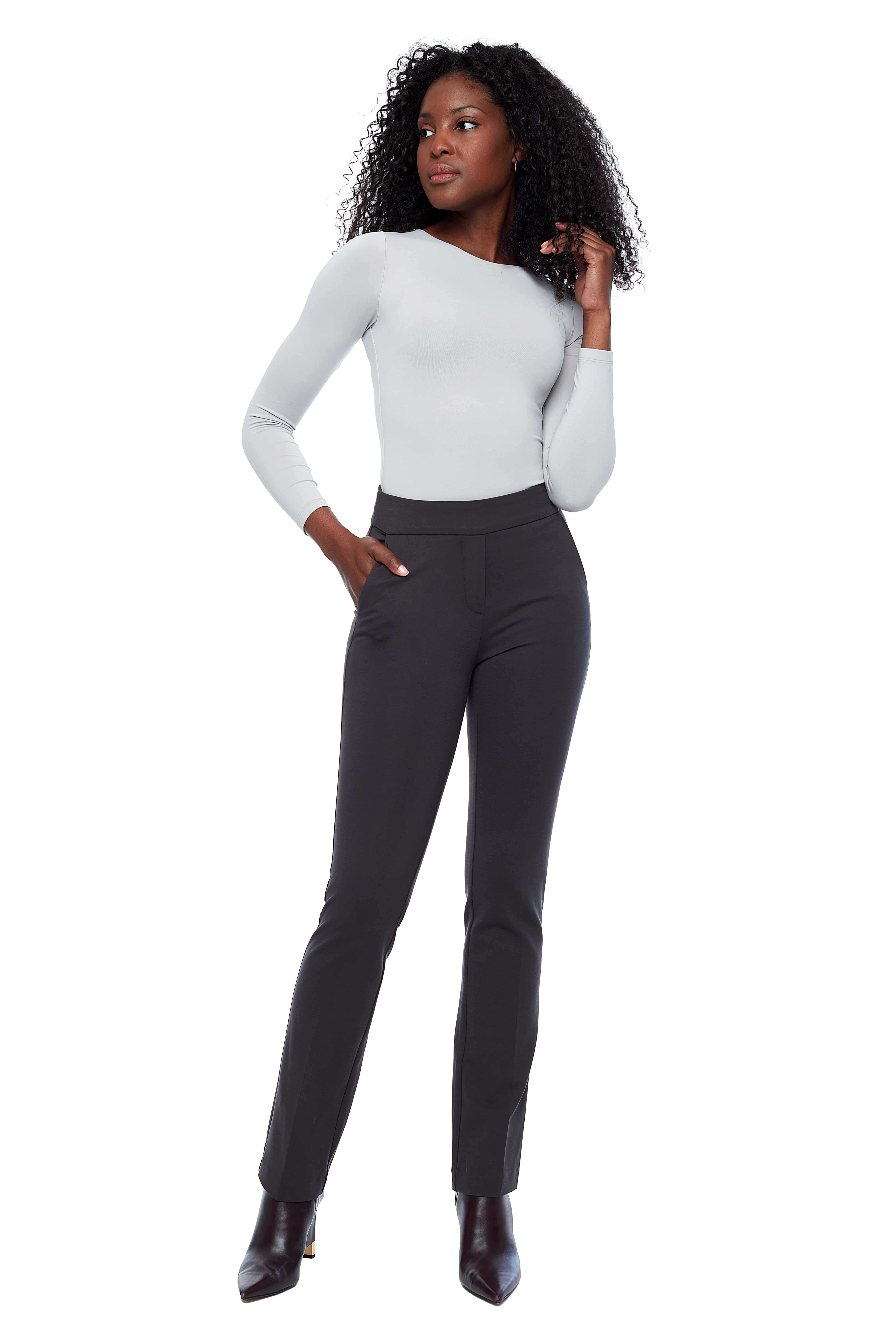 DKR PTP-3 HIGH RISE High Rise Stretch Ponte Pant with Side Zipper